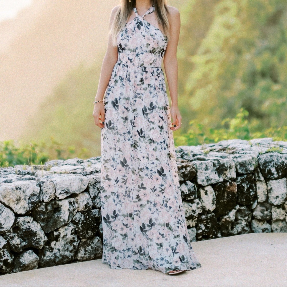 Laundry by Shelli Segal Halter Maxi Dress (Size 2)